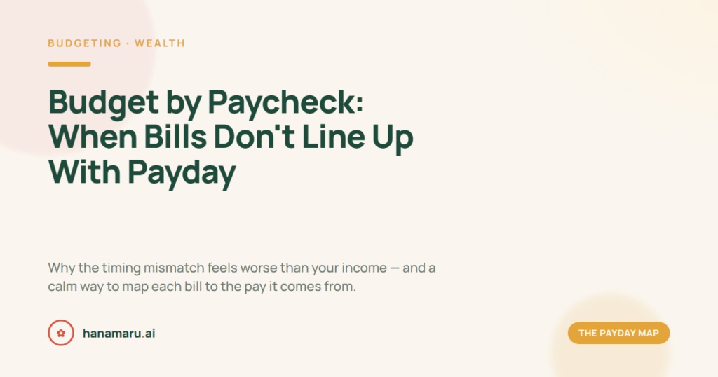Budget by Paycheck: When Bills Don't Line Up With Payday — Hanamaru.ai